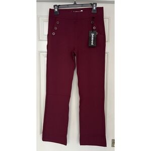 Betabrand Pants Womens PM Burgundy Dress Sailor Straight Career Casual Travel